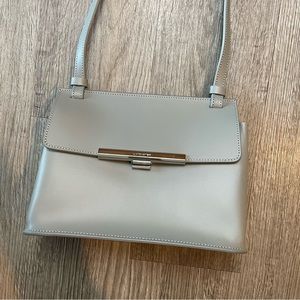 Lancaster Bags Lancaster Paris Smooth Lily Gray Leather Flap